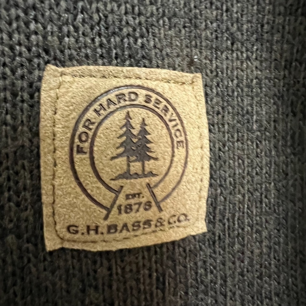 NWT G.H. BASS Co Brown 1/4 Button‎ Fleece Lined Pullover Hoodie Knit Pullover M - Picture 5 of 13